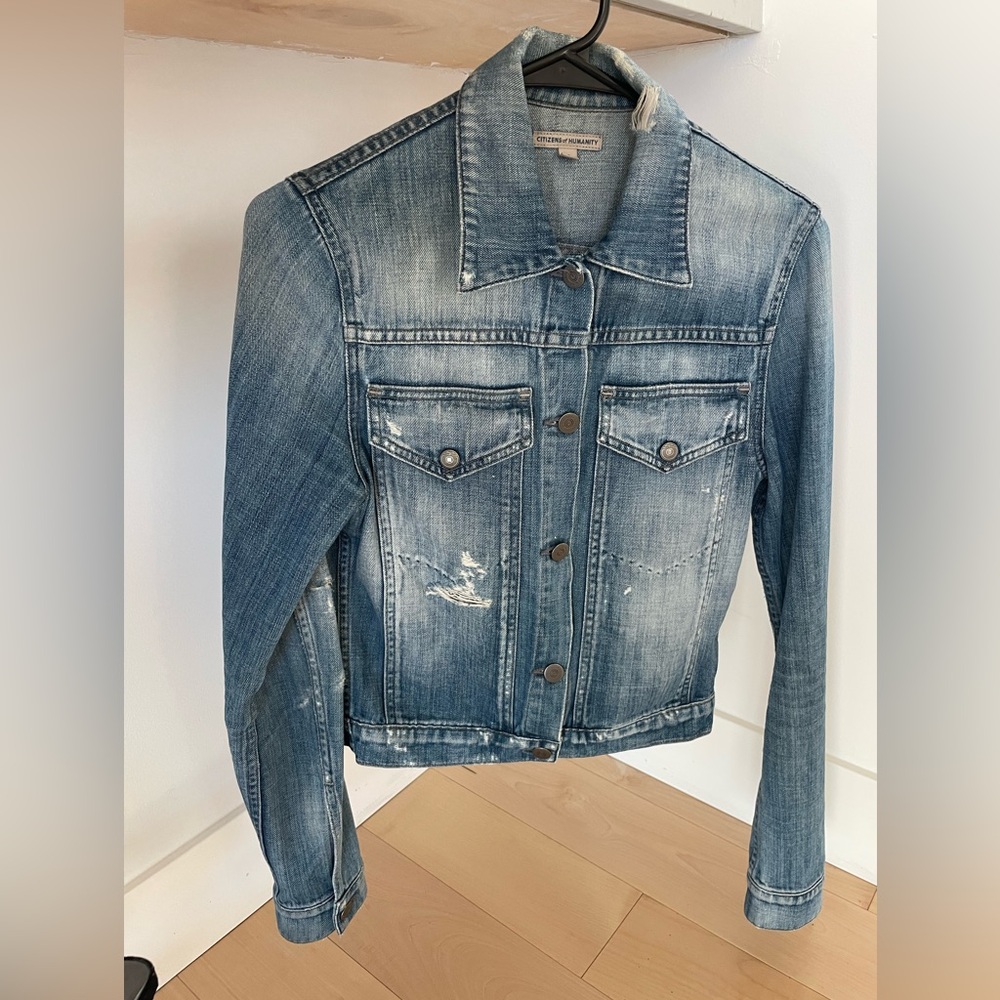 Citizens of Humanity COH blue denim Jean Jacket, Small, Fitted, button down